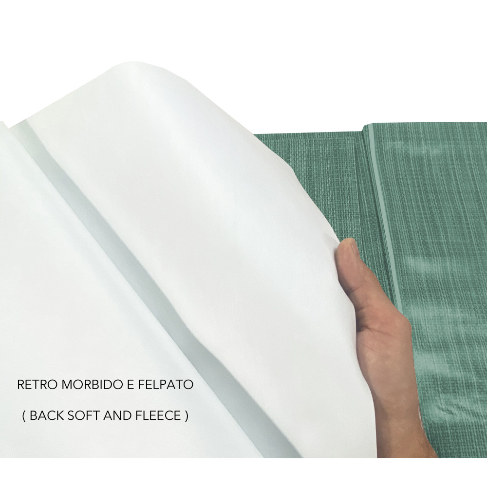 Dunkelgrüne LIMA-Tischdecke – waschbares, rutschfestes, plastifiziertes, gewachstes PVC-Canvas mit Leineneffekt – Made in Italy