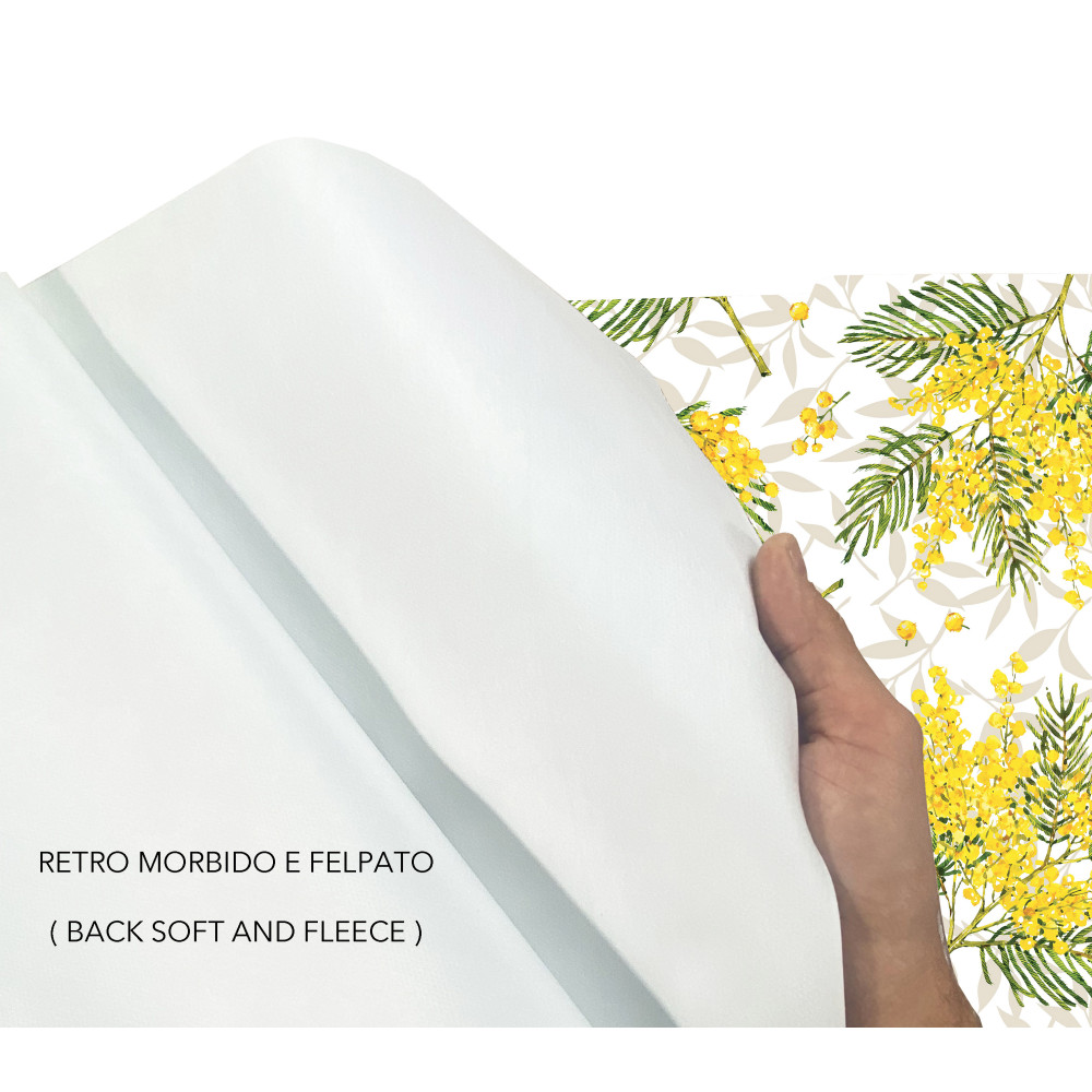 Mantel LIMA Mimosa – Efecto Lino Lona encerada plastificada PVC lavable – Made in Italy