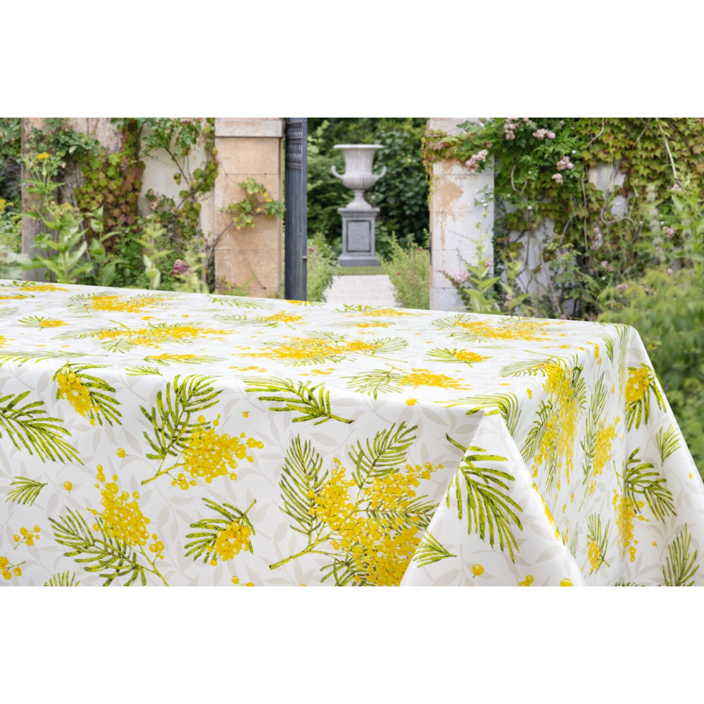 LIMA Mimosa Tischdecke – Waschbares PVC mit Leineneffekt, plastifiziertes, gewachstes Segeltuch – Made in Italy
