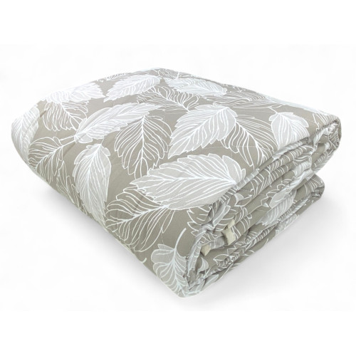 Beige Leaf Quilt - Tagesdecke aus weicher Mikrofaser für die Zwischensaison 100 gr/m² - Made in Italy, hypoallergen