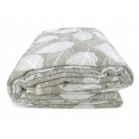Beige Leaf Quilt - Lightweight mid-season quilted microfiber bedspread - Made in Italy