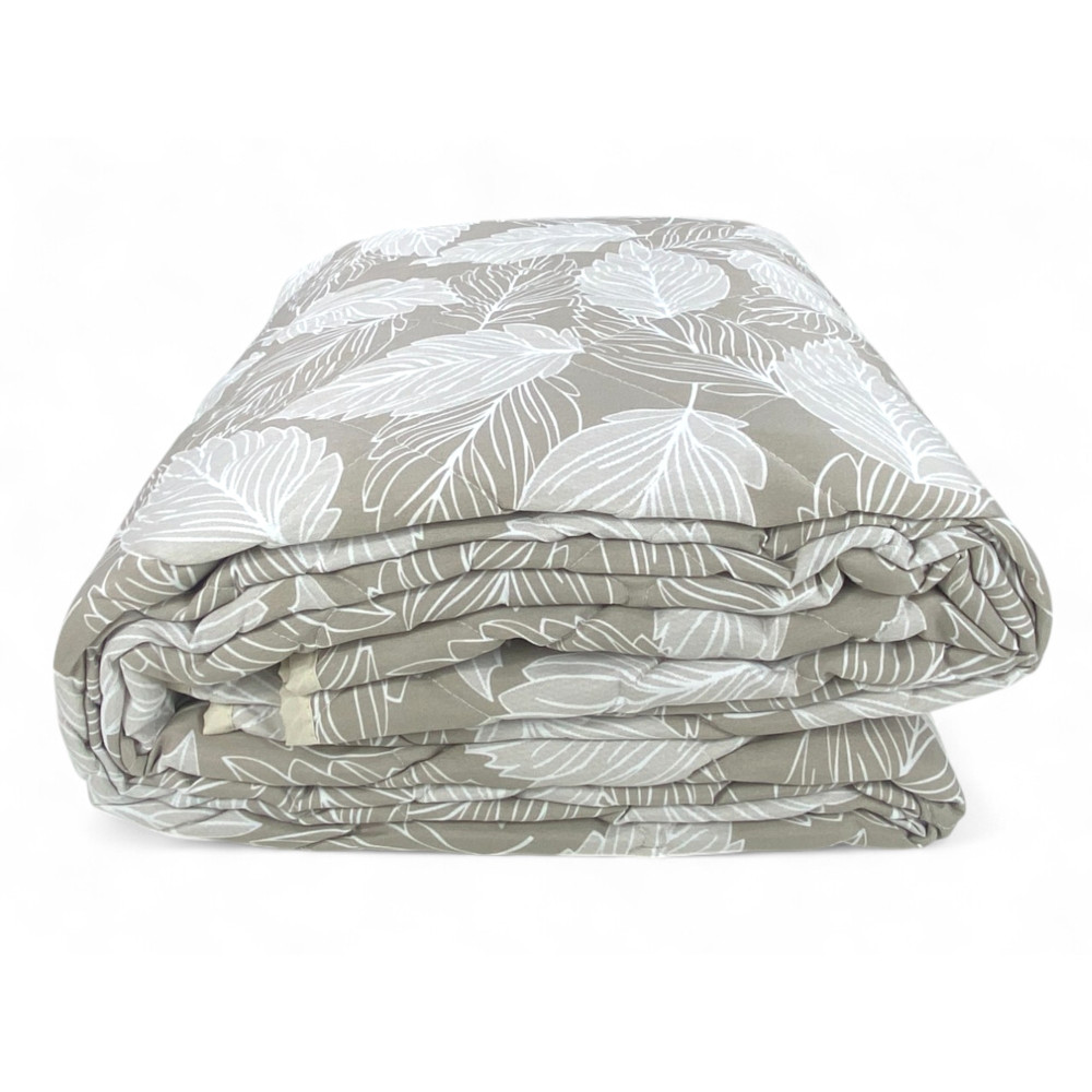 Couette Feuille Beige - Couvre-lit Mi-Saison en Microfibre Douce 100 gr/m² - Fabriqué en Italie, Hypoallergénique