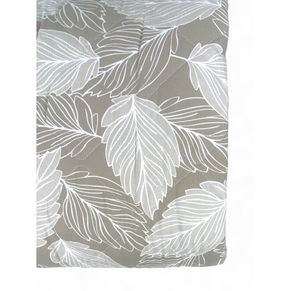 Beige Leaf Quilt - Mid-Season Bedspread in Soft Microfiber 100 gr/m² - Made in Italy, Hypoallergenic