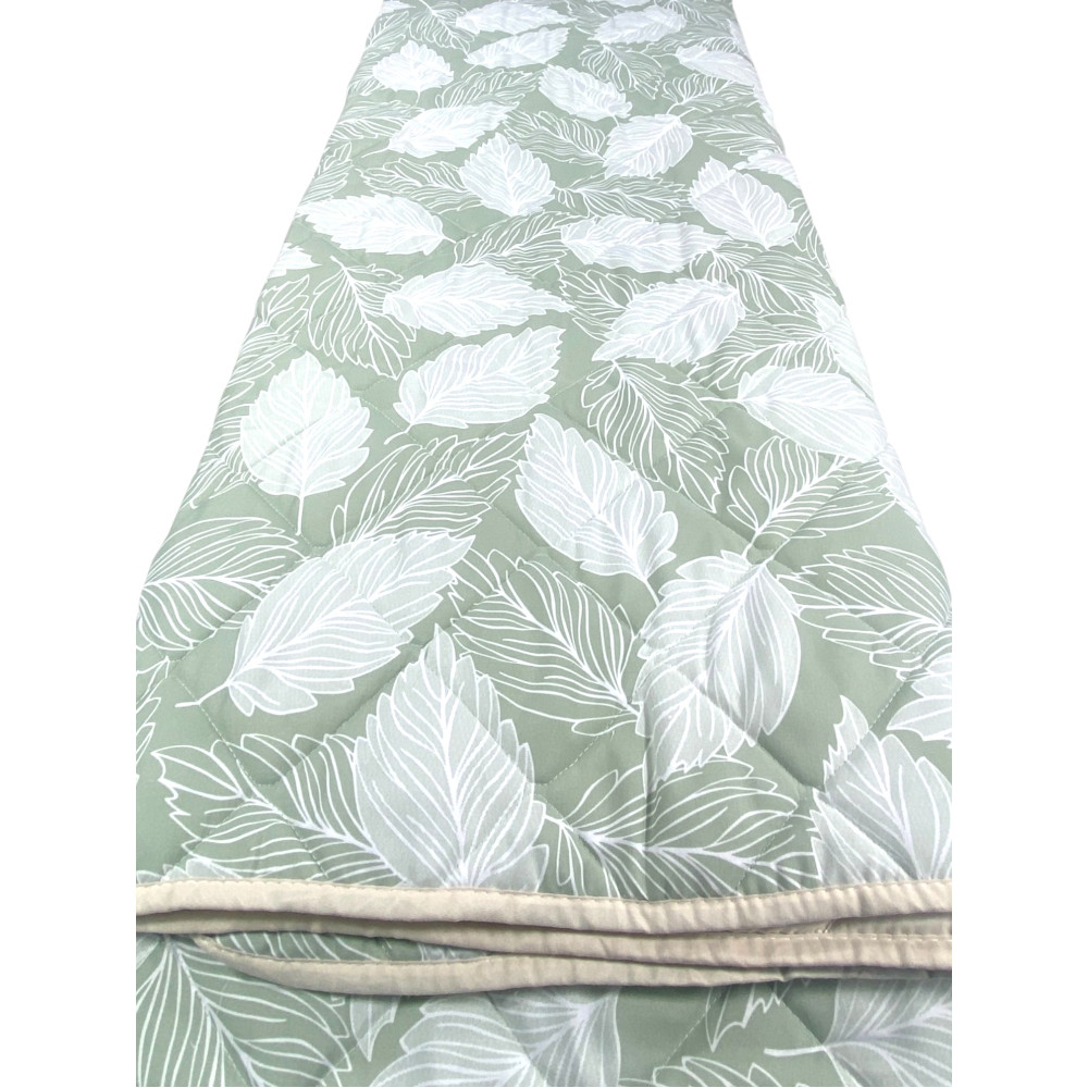 Green Leaves Quilt - Couvre-lit en microfibre douce mi-saison 100 gr/m² - Fabriqué en Italie, respirant