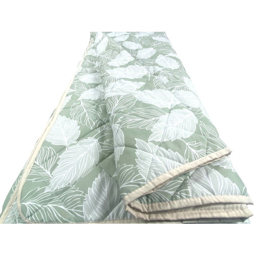 Green Leaves Quilt - Weiche Mikrofaser-Tagesdecke für die Zwischensaison 100 gr/m² - Made in Italy, atmungsaktiv