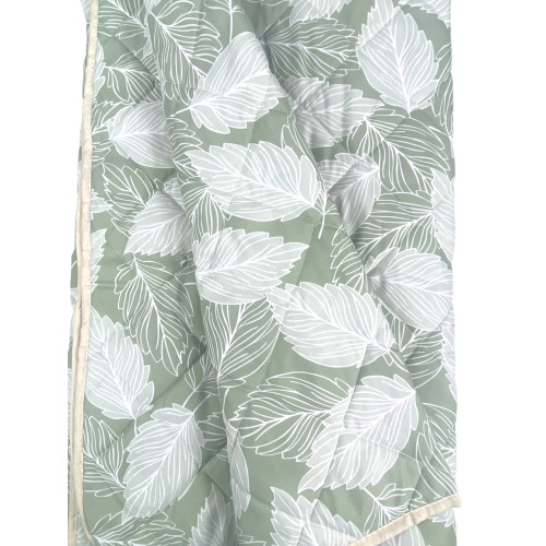 Green Leaves Quilt - Couvre-lit en microfibre douce mi-saison 100 gr/m² - Fabriqué en Italie, respirant