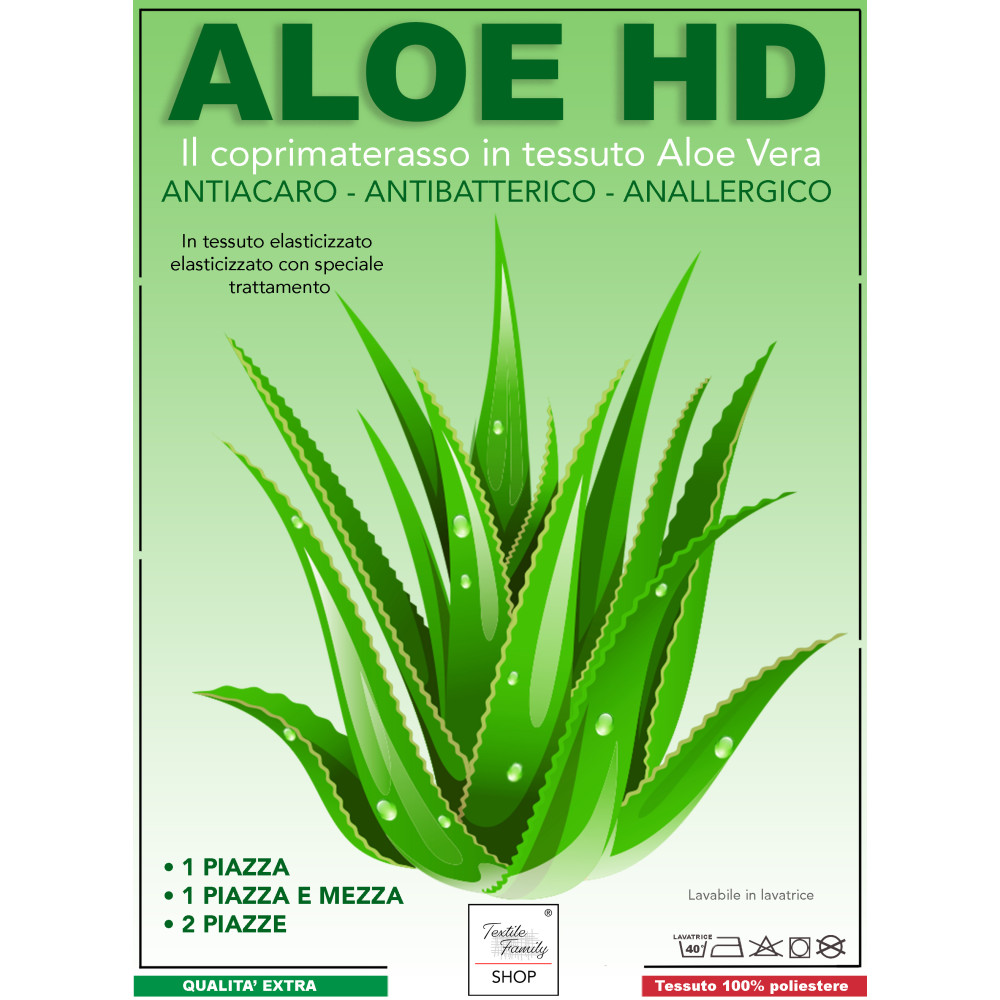 ALOE VERA HD anti-mite and hypoallergenic mattress cover MADE IN Italy