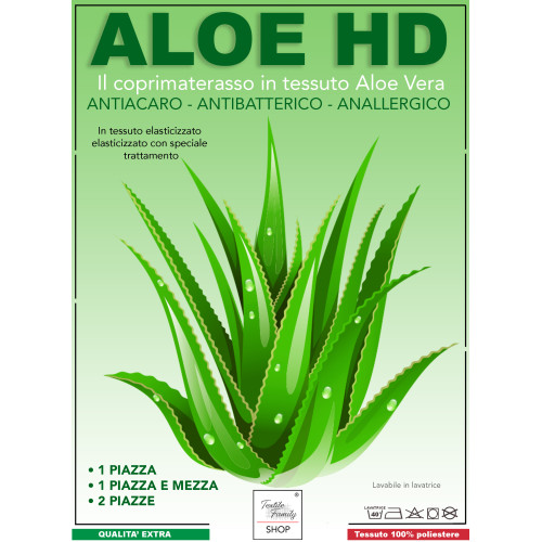Funda de colchón ALOE VERA HD antiácaros e hipoalergénica MADE IN Italy