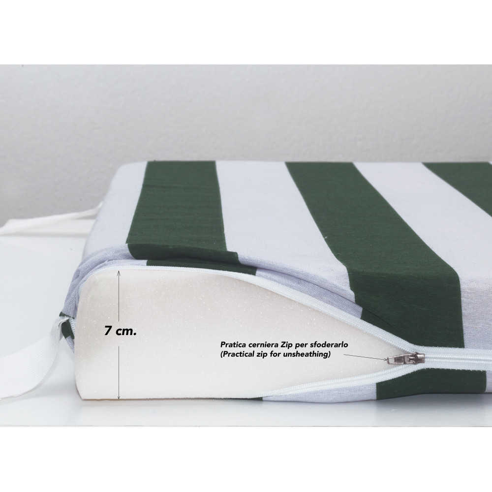 Padded Topper for Pool Deckchairs with Memory Foam Cushion - 7 cm Thickness 60x200 Cm. Removable cover - Made in Italy