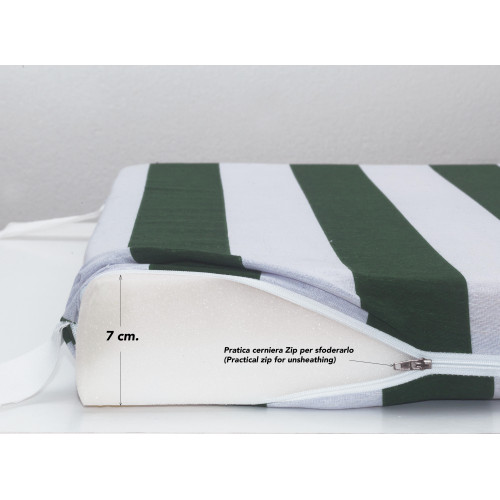 Padded Topper for Pool Deckchairs with Memory Foam Cushion - 7 cm Thickness 60x200 Cm. Removable cover - Made in Italy