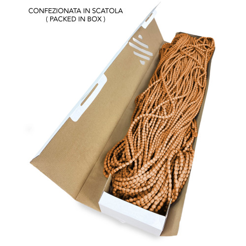 Tenda Mariel Soffice a Perline in Stoffa Anti Insetti e Antirumore - Modificabile - Colore Ruggine