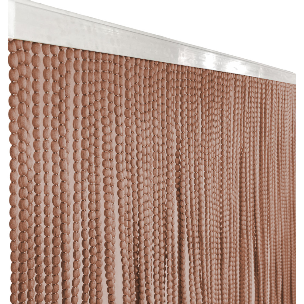 Mariel Soft Beaded Curtain in Anti-Insect and Anti-Noise Fabric - Modifiable - Brown Color