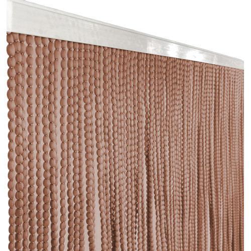 Mariel Soft Beaded Curtain in Anti-Insect and Anti-Noise Fabric - Modifiable - Brown Color