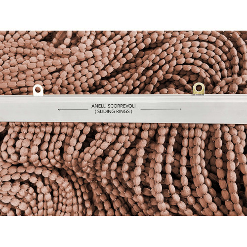 Cortina de cuentas suaves Mariel en tejido anti-insectos y anti-ruido - Modificable - Color marrón