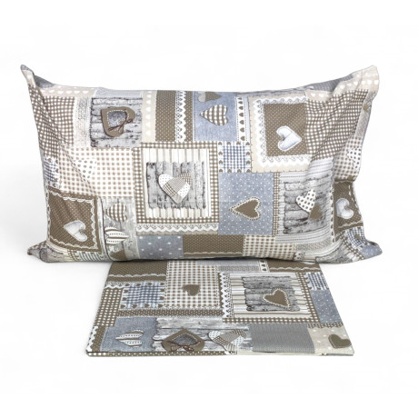 Copripiumino tirolese cuori aprica beige