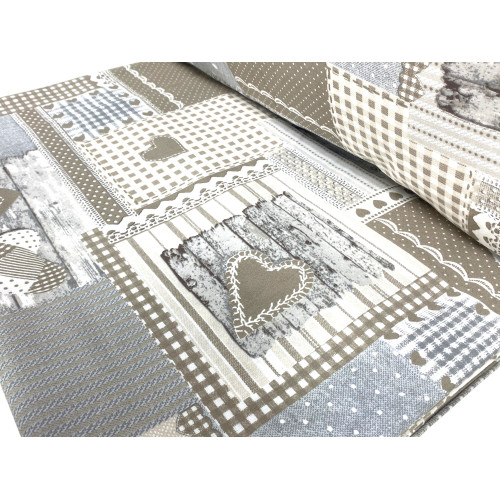 Tiroler Bettbezug Herzen "Aprica" Beige – 100% handgefertigte Baumwolle made in Italy