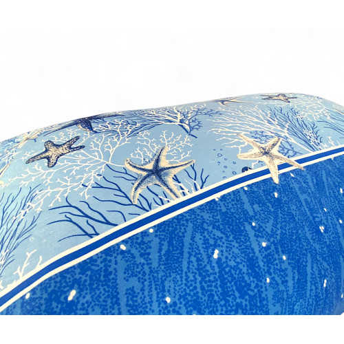 Completo Lenzuola Stelle Marine Blu – Motivo Coralli e Stelle – 100% Cotone – Made in Italy, Lavabile