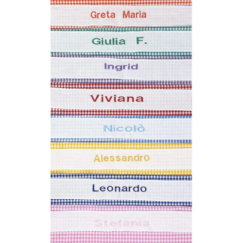 Set de guardería personalizado de 4 piezas - Algodón Made in Italy - Bolso, babero, toalla y bolsa con nombre bordado