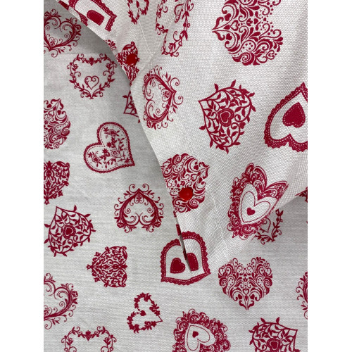 Miros Red Heart Duvet Cover – 100% Tyrolean Cotton Made in Italy – Hearts on Both Sides