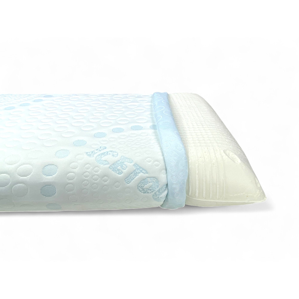 Cuscino Memory Foam FREDDO+ 75×45 cm – Effetto Ice-Touch Rinfrescante – Ergonomico Cervicale – Made in Italy, Sfoderabile