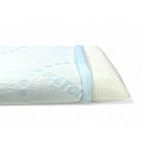 Oreiller en mousse à mémoire de forme COLD+ 75×45 cm – Effet Ice-Touch rafraîchissant – Cervical ergonomique – Fabriqué en Itali