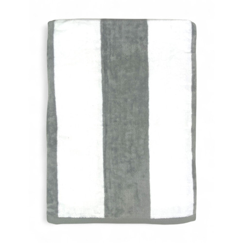 Serviette de plage en jacquard « Forte dei Marmi » Rayures Grises 90×165 cm – Serviette de plage en éponge de coton, élégante, d
