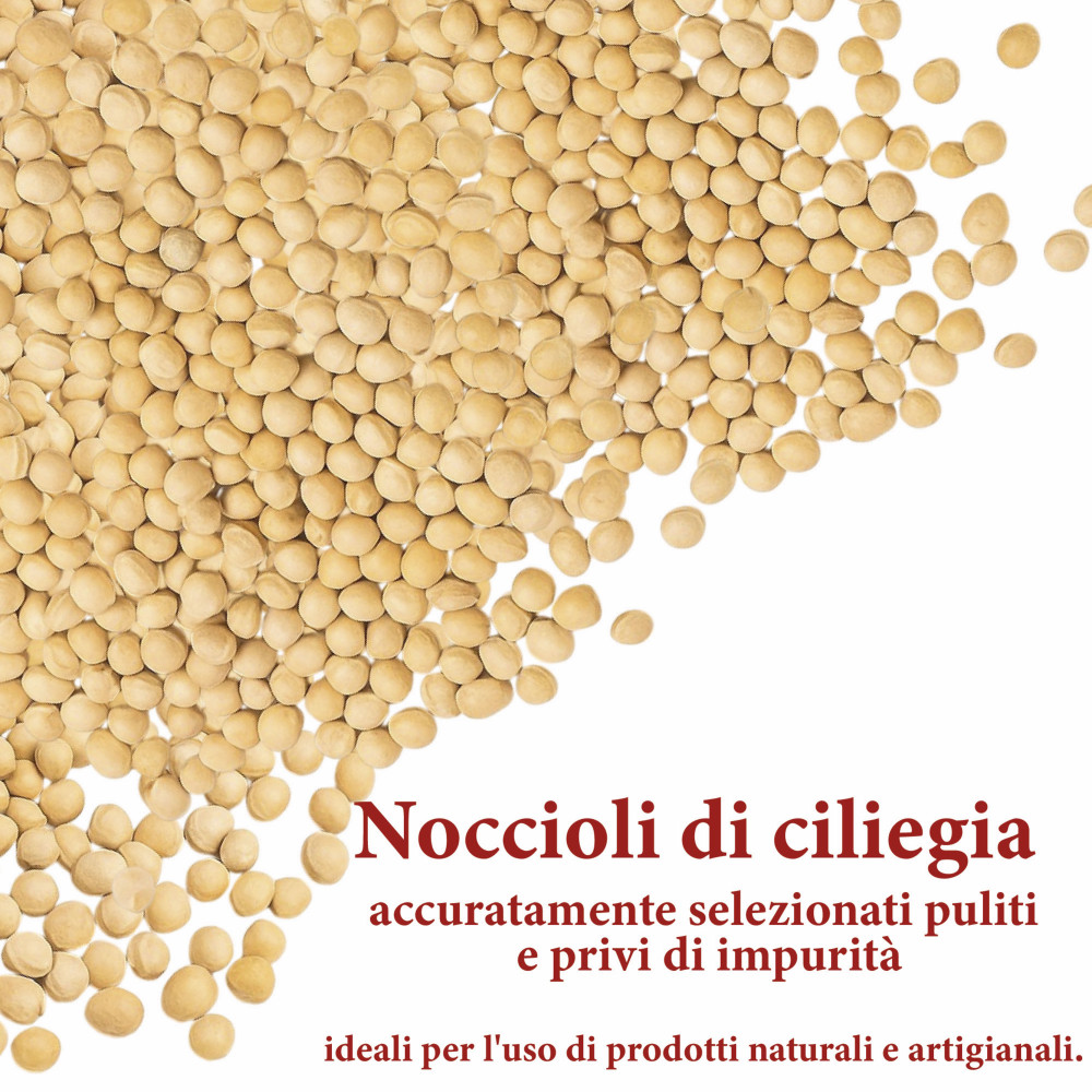 Huesos de cereza natural lavados y esterilizados: ideales para almohadas térmicas, relajación y artesanía made in Italy