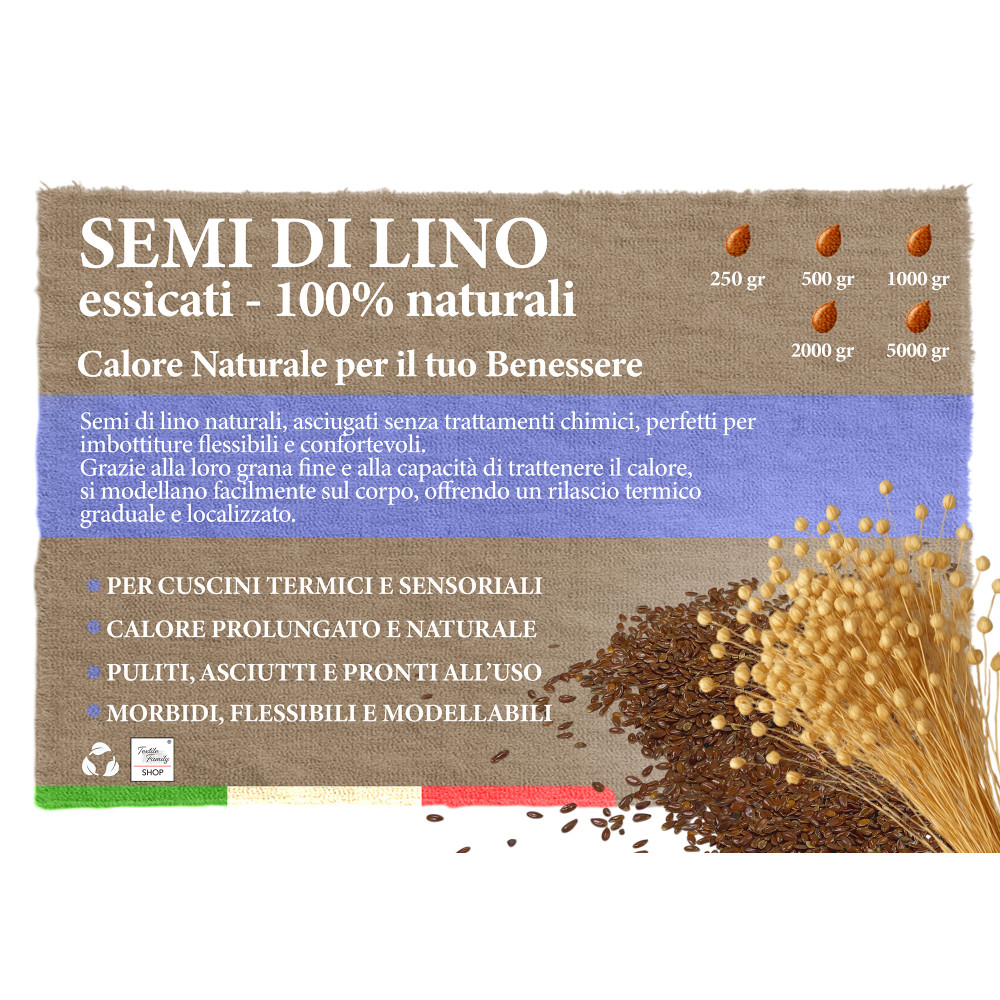 Semillas de lino natural lavadas y esterilizadas: para almohadillas térmicas, compresas cosméticas y uso artesanal