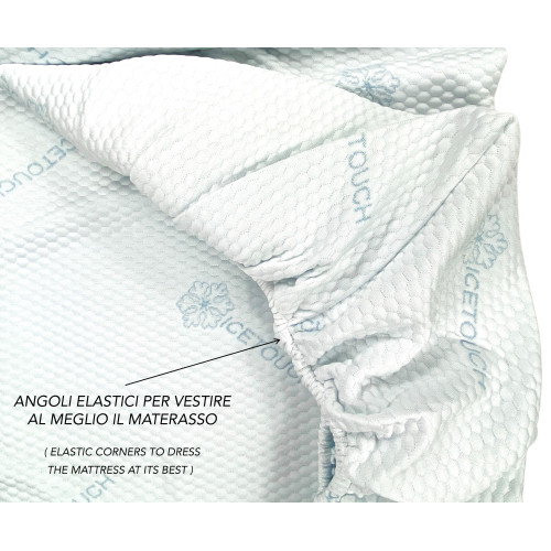 Surmatelas rafraîchissant Freddo+ Ice-touch, estival, régulateur de température, respirant, anti-humidité, doux, extensible