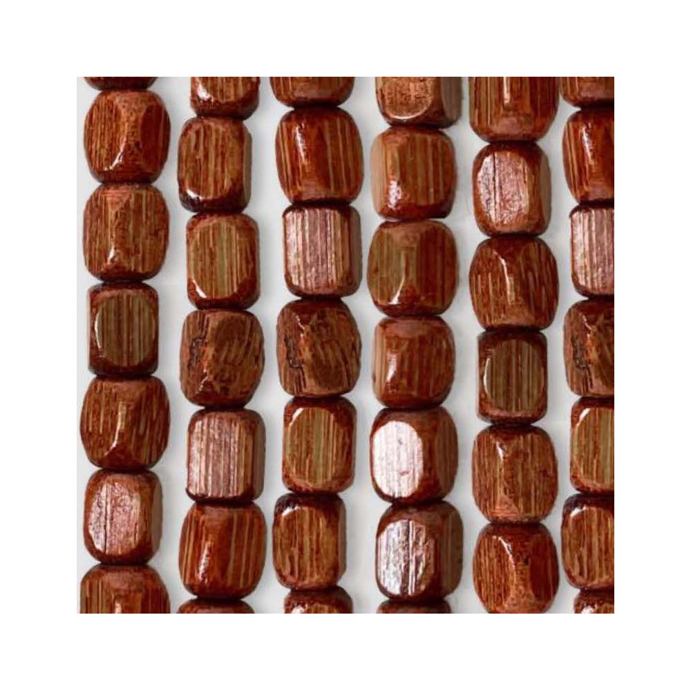 Handgemachte Natur Braun Holz Perlen Vorhang - 100% natürliche Bambusfäden - Schwarzer Stab - Innenbereich - Türdekoration