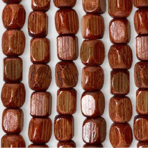 Handmade Nature Brown Wood Beaded Curtain - 100% Natural Bamboo Threads - Black Rod - Indoor Use - Door Decoration