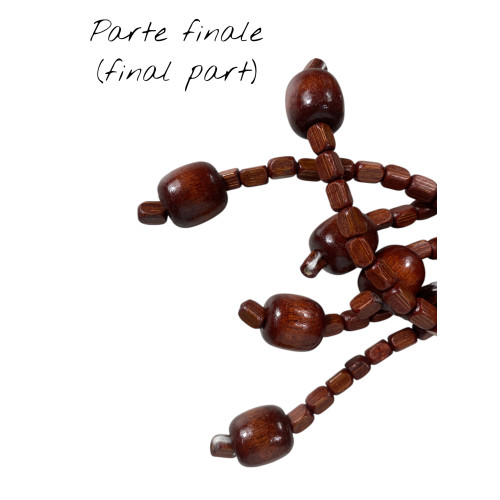 Rideau en perles de bois brun fait à la main - 100 % fils de bambou naturels - tige noire - utilisation intérieure - décoration 