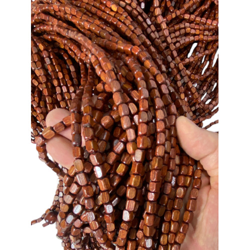 Cortina de cuentas de madera marrón natural hecha a mano - Hilos de bambú 100% naturales - Varilla negra - Uso en interiores - D