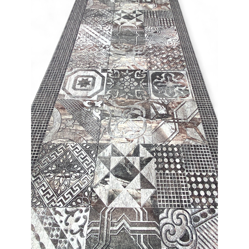 TAPIS de Coureur de CUISINE tapis de Coureur antidérapant CARRELAGE GRIS fabriqué en Italie