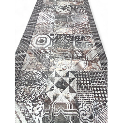 TAPIS de Coureur de CUISINE tapis de Coureur antidérapant CARRELAGE GRIS fabriqué en Italie