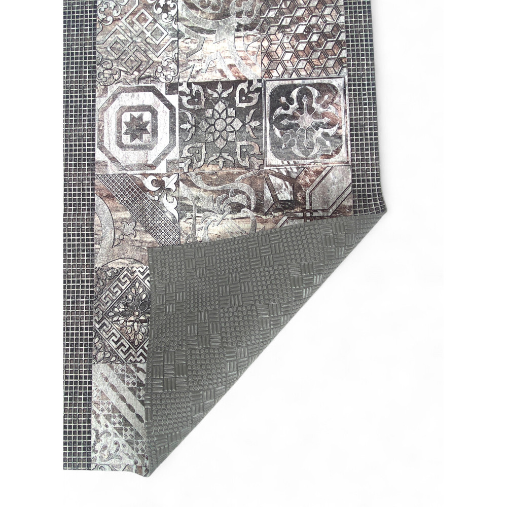 TAPPETO Runner da CUCINA Passatoia Antiscivolo MAIOLICA GRIGIO made in Italy