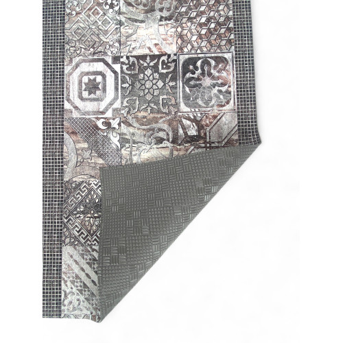 TAPIS de Coureur de CUISINE tapis de Coureur antidérapant CARRELAGE GRIS fabriqué en Italie