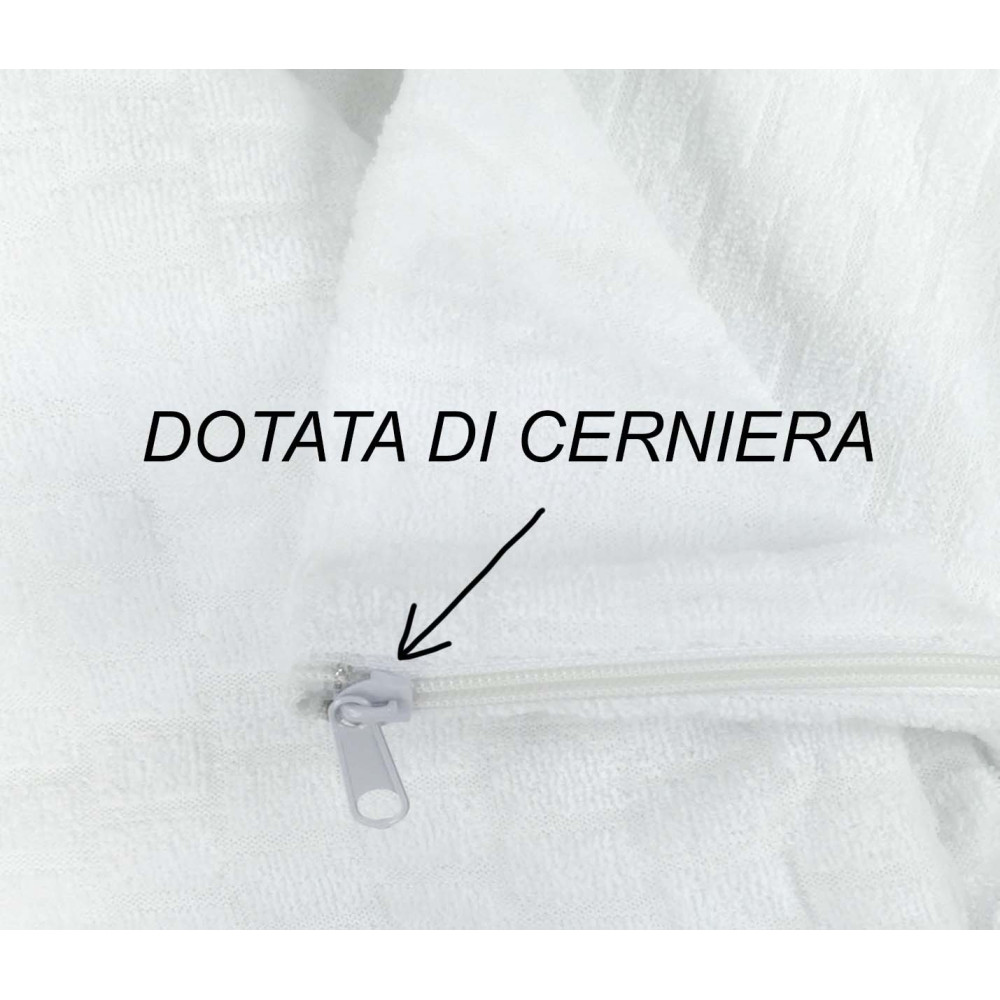 Funda de almohada con cremallera 50x120 – tamaño francés para almohada 1 cuadrado y medio – esponja jacquard hecha en Italia