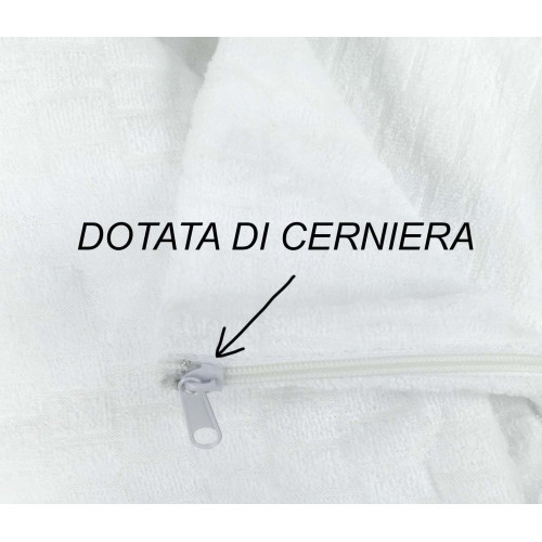 Federa Sottofedera con Cerniera 50x120 – Misura Francese per Guanciale 1 Piazza e Mezza – Spugna Jacquard Made in Italy