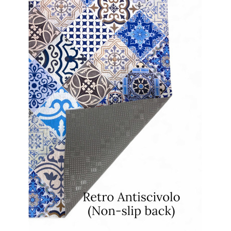 tappeto antiscivolo da cucina blu mare