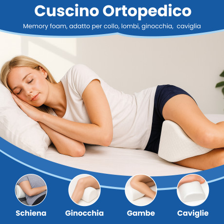 Orthopedic Memory Foam Pillow Tex Family - Back, Neck, Knee & Ankle Support - Made in Italy