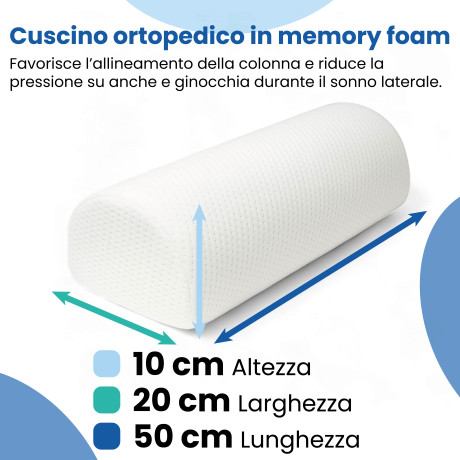 Orthopedic Memory Foam Pillow Tex Family - Back, Neck, Knee & Ankle Support - Made in Italy