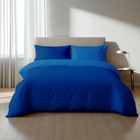 Housse de couette Duotto 4 Saisons Bleu et Ciel - Microfibre douce et respirante, Oeko-Tex