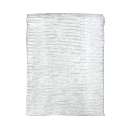 Par de cortinas de cristal blanco Oscar – Moderno semitransparente en poliéster a rayas – 2 sábanas elegantes, lavables, listas 