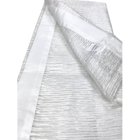 Paire de rideaux en verre Oscar Blanc, design moderne et semi-transparent