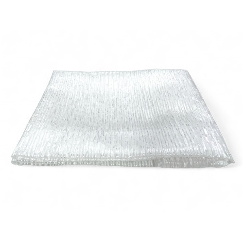 Pair of White Glass Curtain Oscar – Modern Semi-transparent in Striped Polyester – 2 Elegant Sheets, Washable, Ready to Use