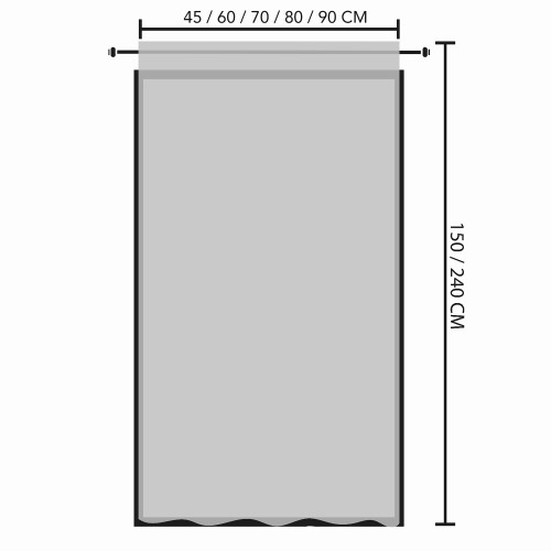 Giusy Grey curtain - paire de rideaux modernes en verre semi-transparent à effet bouclé en polyester
