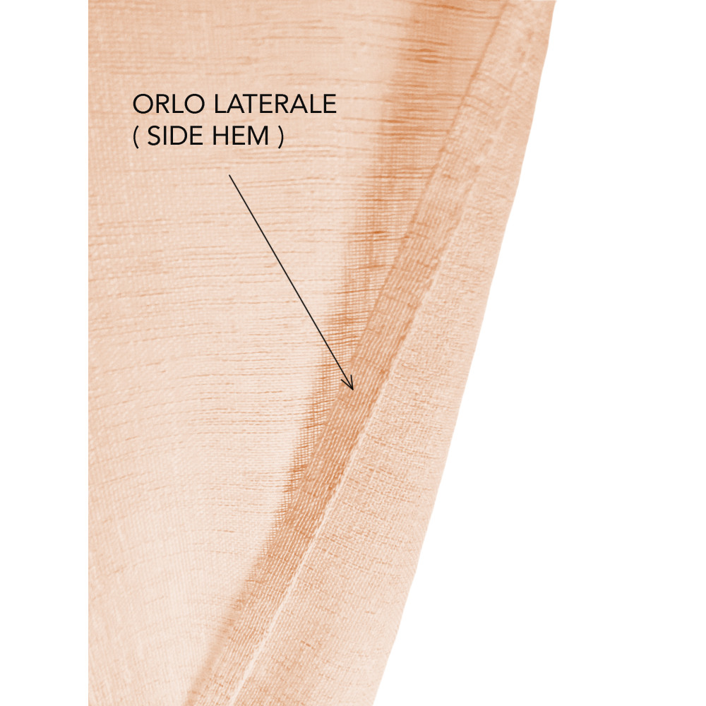 Paar moderne Glasvorhänge SIMPLY Salmon - halbtransparentes Bouclé-Polyestergewebe, Tunnelsaum