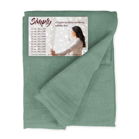 Paar SIMPLY Green Glasvorhänge aus halbtransparentem Bouclé-Polyester