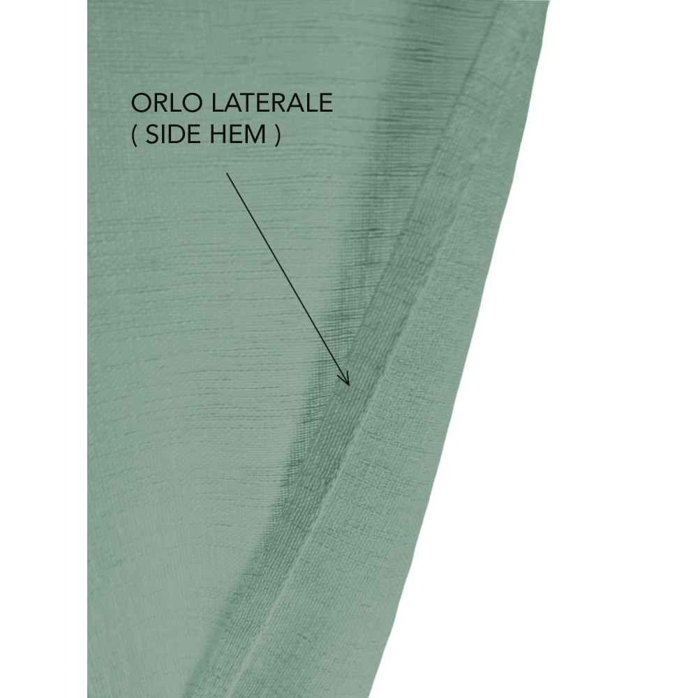 Paire de rideaux en verre modernes SIMPLY Green - tissu polyester bouclé semi-transparent, ourlet tunnel